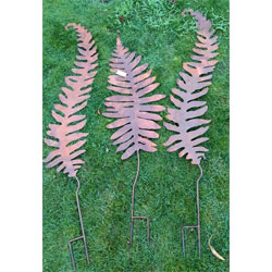 Extra image of Set Of 3 Rustic Giant Fern Wall Art Sculptures