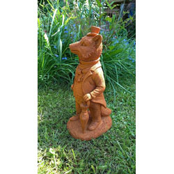 Extra image of Mr Fox Garden Sculpture - Cold Cast Iron