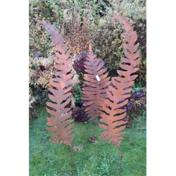 Extra image of Set Of 3 Rustic Giant Fern Wall Art Sculptures