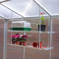 Small Image of One Pair Hanging Shelves To Fit To Greenhouse Roof - 147cm x 25cm