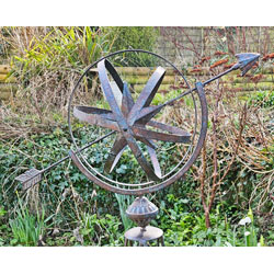 Extra image of Decorative Metal Armillary Sphere Garden Sculpture - Rustic Bronze Finish