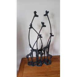 Small Image of Giraffe Family Cast Iron Ornament