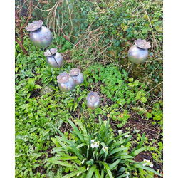 Extra image of Decorative Poppy Heads Border Stake in Sturdy Metal