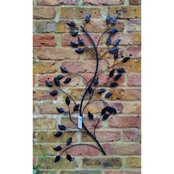 Extra image of Leaf and Branch Metal Wall Art - Mat Black