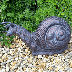 Extra image of Giant Garden Snail Ornament in Bronze Finish