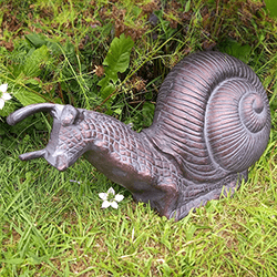 Small Image of Giant Garden Snail Ornament in Bronze Finish