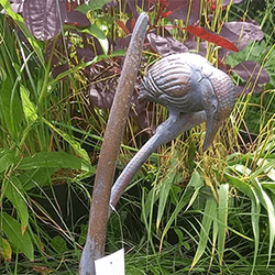 Extra image of Kingfisher on Bulrushes Cast Iron Garden Sculpture