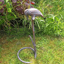 Extra image of Kingfisher on Bulrushes Cast Iron Garden Sculpture