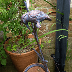 Extra image of Kingfisher on Bulrushes Cast Iron Garden Sculpture