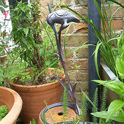 Small Image of Kingfisher on Bulrushes Cast Iron Garden Sculpture