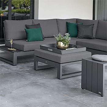 Image of LIFE Soho Open Corner Lounge Set in Lava / Carbon