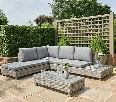 Norfolk Leisure Bahama Corner Sofa Set in Grey - £1198 | Garden4Less UK ...