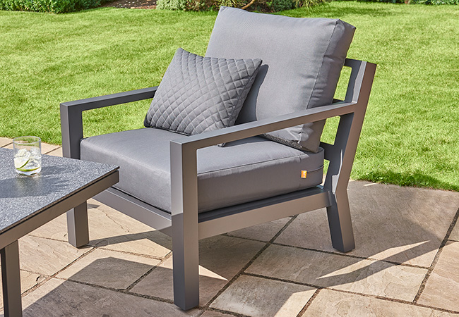 Image of LIFE Timber Aluminium Arm Chair in Lava / Carbon