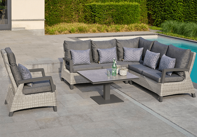 Image of LIFE Aloha Lounge Corner Set in Yacht Grey / Carbon