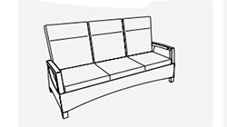  3 seater adjustable sofa - dimensions image