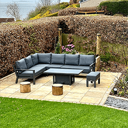 Extra image of LIFE Timber Aluminium Corner Sofa Set in Lava / Carbon - Complete Set
