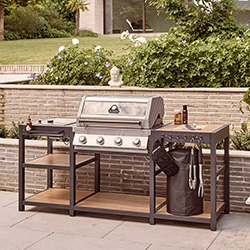 Small Image of Grillstream Sanctuary Outdoor Kitchen 4 Burner Hybrid with Ceramic Side Burner