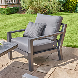 Small Image of LIFE Timber Aluminium Arm Chair in Lava / Carbon