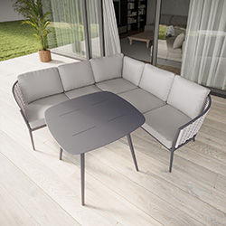 Small Image of Alexander Rose Pavilion Square Casual Dining Set