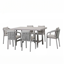 Small Image of Kettler Como 6 Seat Dining Set in Pebble