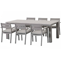 Small Image of Kettler Marina 6 Seat Dining Set in Pebble