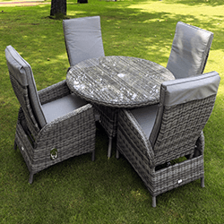 Extra image of Supremo Tivoli Reclining 4 Seat Round Dining Set in Lead Grey