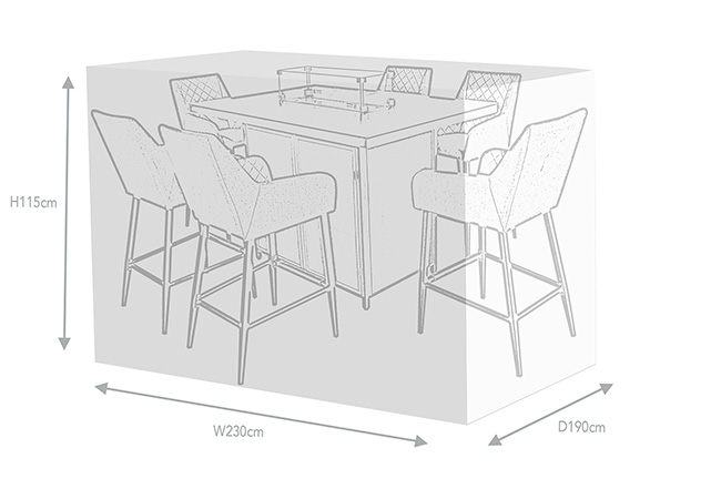 Image of Supremo 6 Seat Bar Rectangular Set Furniture Cover	