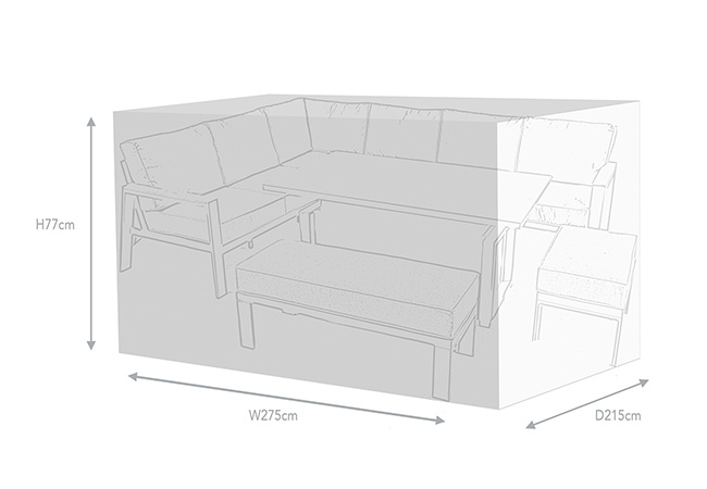 Image of Supremo Aluminium Corner Modular Set Furniture Cover	