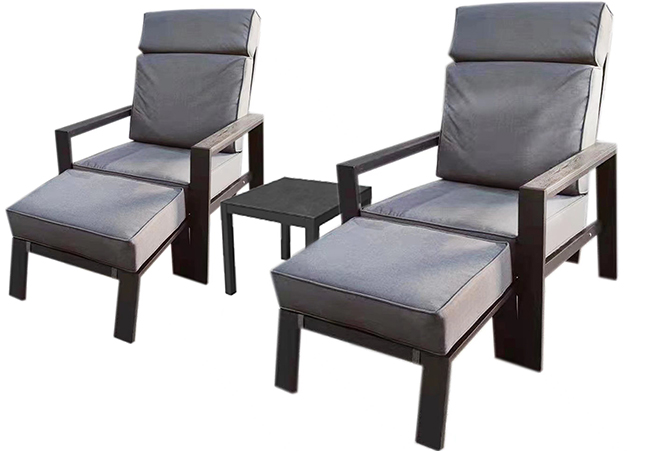 Image of Supremo Melbury Dual Recliner Chair Set in Charcoal/Slate Grey