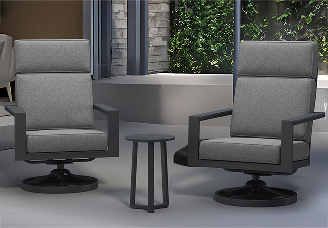 Image of Supremo Melbury Dual Swivel Chair Set in Charcoal/Slate Grey