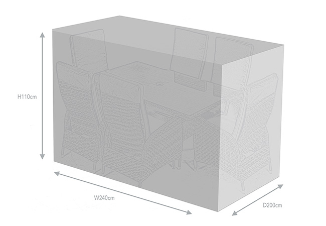 Image of Supremo Tivoli 6 Seat High Back Rectangular Furniture Cover