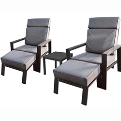 Small Image of Supremo Melbury Dual Recliner Chair Set in Charcoal/Slate Grey