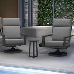 Small Image of Supremo Melbury Dual Swivel Chair Set in Charcoal/Slate Grey