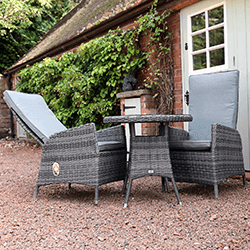 Extra image of Supremo Tivoli Reclining Bistro Set in Lead Grey