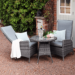 Extra image of Supremo Tivoli Reclining Bistro Set in Lead Grey