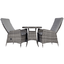 Extra image of Supremo Tivoli Reclining Bistro Set in Lead Grey