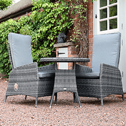 Small Image of Supremo Tivoli Reclining Bistro Set in Lead Grey