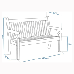 Extra image of Sandwick Winawood 2 Seater Wood Effect Garden Bench - Teak Finish