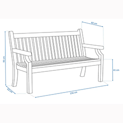 Extra image of Sandwick Winawood 3 Seater Wood Effect Garden Bench - Teak Finish