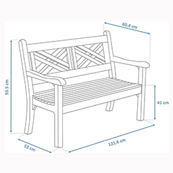Extra image of Winawood Speyside 2 Seater Wood Effect Garden Bench in Blue