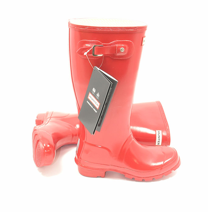 red childrens wellies